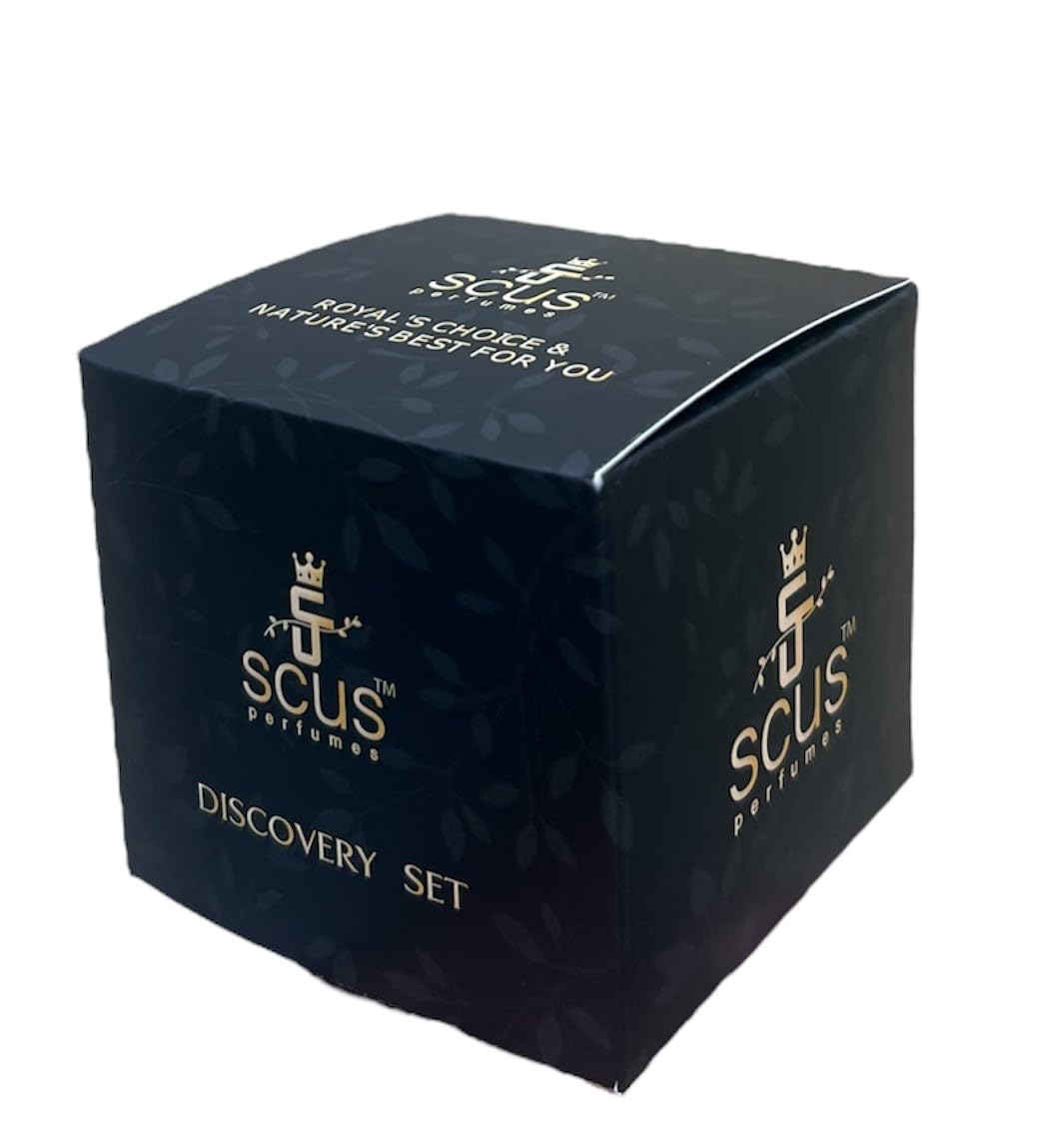 SCUS Perfumes Discovery Set (Lily|&|Sandal|&|Amber|&|Gardenia Concentrated Perfume oil Long Lasting Fragrance Non-Alcoholic (Parfum 12ml) (Pack of 4)